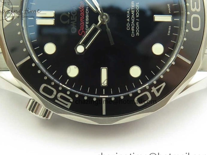 0120 WaterResistant Seamaster 300M SS MKS V3 1:1 Best Edition Black Dial Black Ceramic Bezel on SS Bracelet A 7981